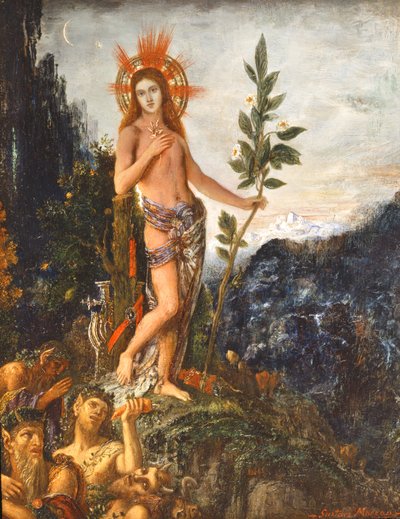 Apolo recibe las ofrendas de los pastores de Gustave Moreau