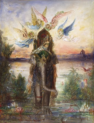 El elefante sagrado (Péri). 1882 de Gustave Moreau