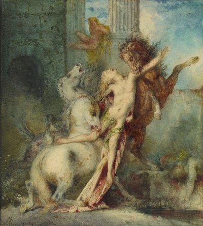 Diomedes devorado por los caballos de Gustave Moreau