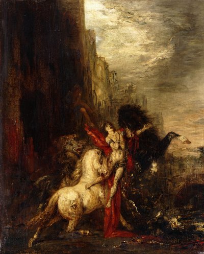 Diomedes devorado por sus caballos, c.1865-1870 de Gustave Moreau