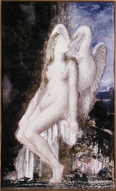 Leda y el cisne. Dibujo de Gustave Moreau (1826-1898) de Gustave Moreau
