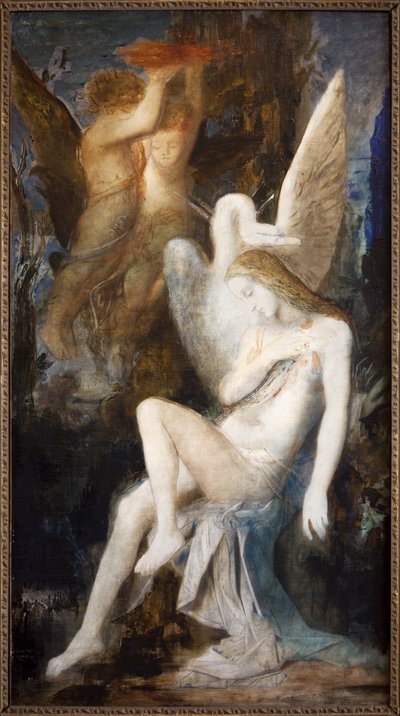 Leda y el cisne (óleo sobre lienzo) de Gustave Moreau