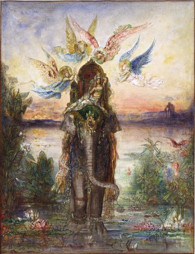 Pintura "Peri, elefante sagrado" de Gustave Moreau (1826-1898) 1882 Museo Nacional de Arte Occidental, Tokio, Japón de Gustave Moreau