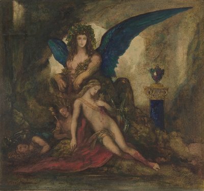 Esfinge en una gruta, poeta, rey y guerrero, 1840-98 de Gustave Moreau