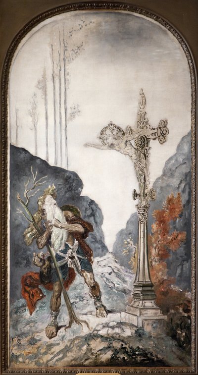 El judío errante, sorprendido por el calvario que le llama, óleo sobre lienzo de Gustave Moreau (1826-1898). Fotografía, KIM Youngtae, París, Museo Gustave Moreau. de Gustave Moreau