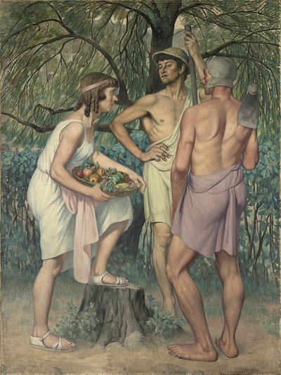 Regreso de los campos (tríptico, parte lateral) de Gustave Pierre