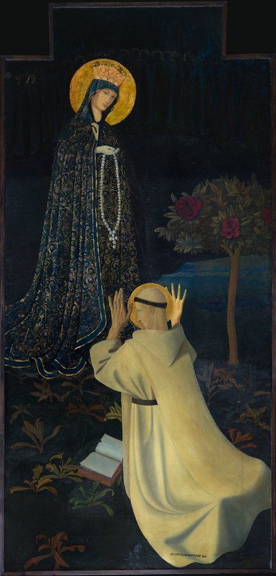 Iglesia parroquial (Parochiekerk Sint-Martinus). "Nuestra Señora recibiendo el Rosario de Santo Domingo". Gustave van de Woestijne. 1900. de Gustave Van de Woestyne