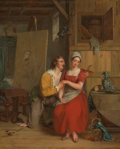 Anthony van Dyck cortejando a su modelo de Gustave Wappers