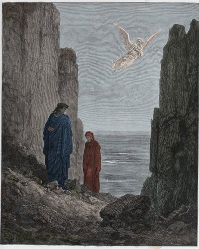Purgatorio, Canto 19: Los poetas ascienden al quinto círculo, ilustración de La Divina Comedia de Dante Alighieri, 1885 de Gustave after Dore