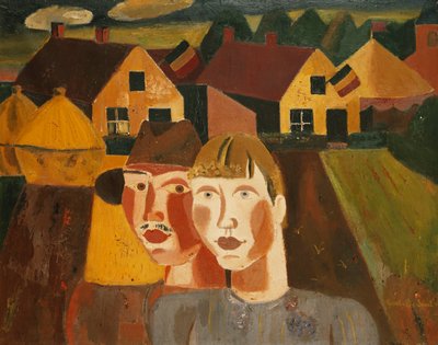 Una pareja en un pueblo de Gustave de Smet