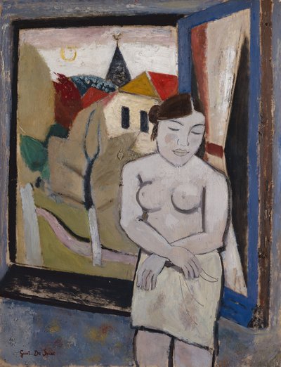 desnudo por una ventana de Gustave de Smet