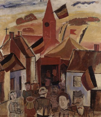 Feria de pueblo, c.1930 (óleo sobre lienzo) de Gustave de Smet
