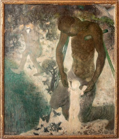 El ciego voluntario y el tullido que quieren enseñar a andar a un niño de Gustave Van de Woestyne