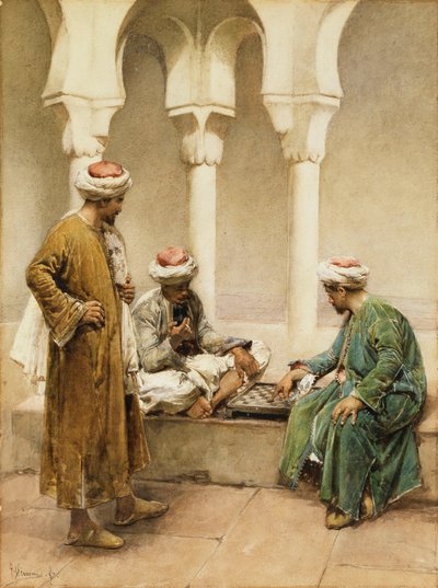 Árabes jugando al ajedrez de Gustavo Simoni