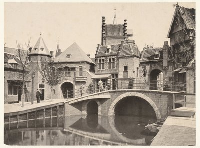 Vista de un canal en Ámsterdam durante la Exposición Universal de 1895 Exposición mundial de Ámsterdam de 1895 (título sobre el objeto) de Guy de Coral and Co.