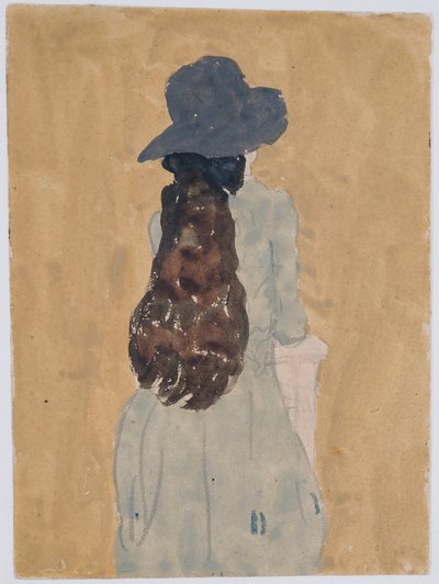 Figura en iglesia (lápiz y gouache sobre papel) de Gwen John