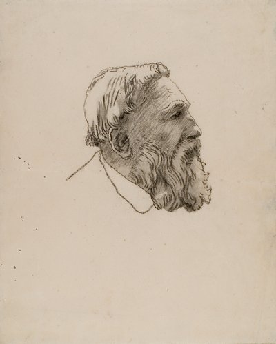 Cabeza de Rodin (carboncillo sobre papel) de Gwen John