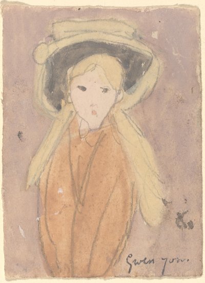 Niña con un gran sombrero de Gwen John