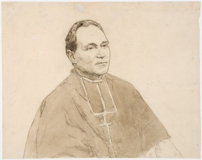 Retrato de un cardenal (carboncillo y acuarela sobre papel) de Gwen John