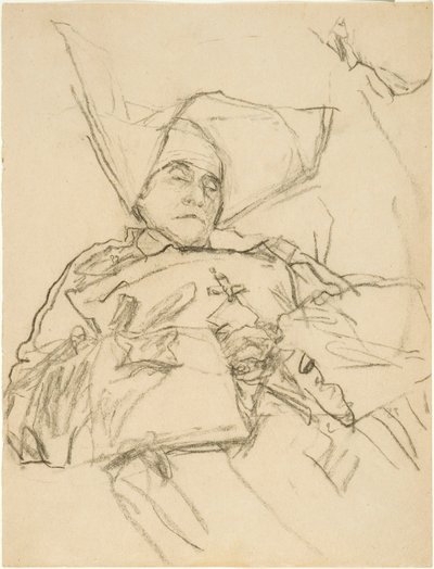 La monja moribunda (crayón conte sobre papel) de Gwen John