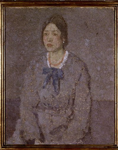 Mujer con collar de coral de Gwen John