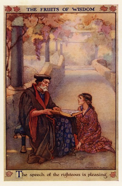 Los frutos de la sabiduría (litografía en color) de Gwynedd M. Hudson