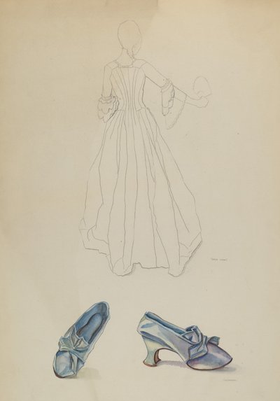 Bata y zapatilla, c. 1936 de Gwyneth King