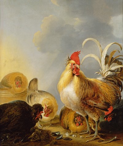 Un Grupo de Aves de Corral de Gysbert Hondecoeter