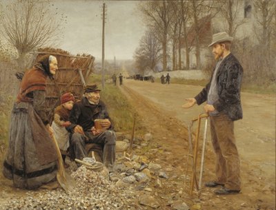Gente junto a un camino de H.A. Brendekilde