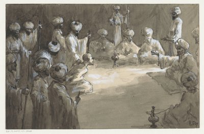 Reunión de hombres de H.C. Louwerse (signed by artist)