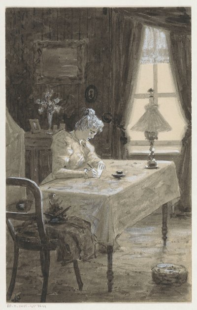 Mimi escribe una carta de H.C. Louwerse (signed by artist)