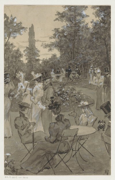 Recreacionistas en un parque de H.C. Louwerse (signed by artist)