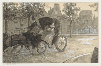 Dos mujeres en un coche de caballos de H.C. Louwerse (signed by artist)