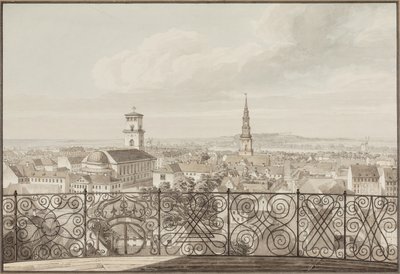 Vista desde la Torre Redonda sobre Copenhague hacia el Castillo de Frederiksberg de H.G.F. Holm