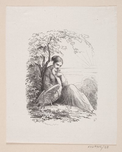 Ilustración para "De vilde Svaner" en H.C. Andersen, "Eventyr og Historier", Volumen 1 de H.P. Hansen