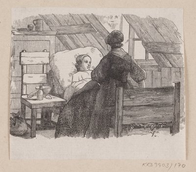 Ilustración para "Cinco de una vaina de guisantes" en H.C. Andersen, "Cuentos y Historias", Volumen 2 de H.P. Hansen
