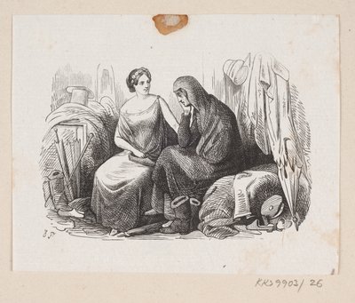 Ilustración para "Las Galoshes de la Fortuna" en H.C. Andersen, "Cuentos y Historias", Volumen 1 de H.P. Hansen