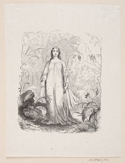Ilustración para "El Jardín del Paraíso" en H.C. Andersen, "Cuentos y Historias", Volumen 1 de H.P. Hansen