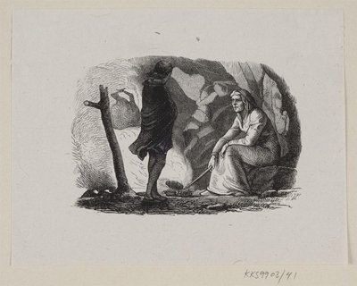Ilustración para "El Jardín del Paraíso" en H.C. Andersen, "Cuentos y Historias", Volumen 1 de H.P. Hansen