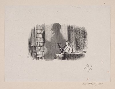 Ilustración de "La sombra" en H.C. Andersen, "Cuentos y relatos de hadas", volumen 2 de H.P. Hansen