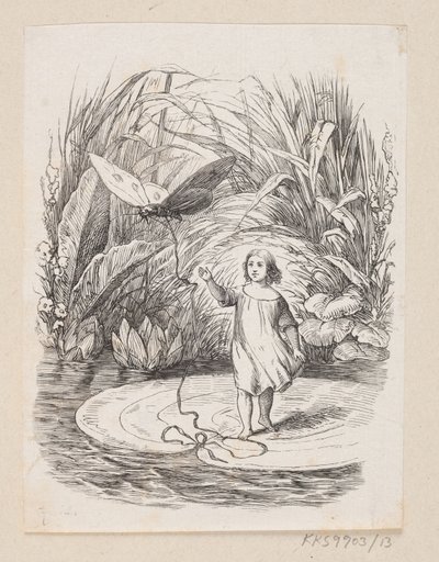 Ilustración para "Pulgarcita" en H.C. Andersen, "Cuentos y historias", Volumen 1 de H.P. Hansen