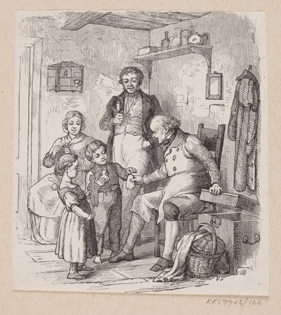 Ilustración de "Bajo el sauce" en H.C. Andersen, "Cuentos y relatos de hadas", volumen 2 de H.P. Hansen
