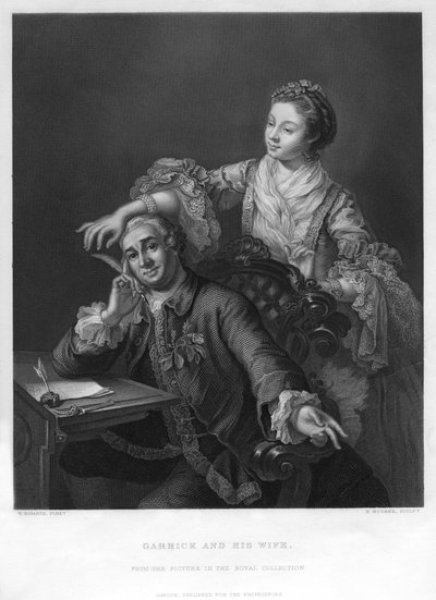 Garrick y su esposa, 1757 siglo XIX de H. Bourne