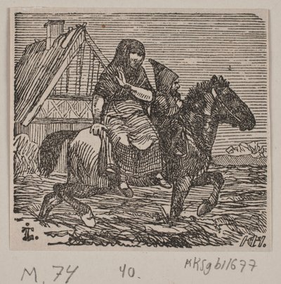 Ilustración de "La partera y el troll" de H. C. Henneberg