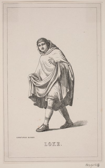 Loke. Ilustración para la historia de Dinamarca de Fabricius 1, 108. de H. C. Henneberg