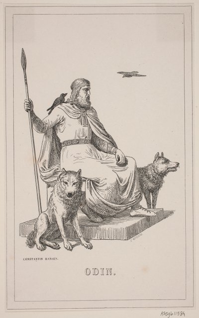 Odin. Ilustración para la historia de Dinamarca de Fabricius 1, 112. de H. C. Henneberg