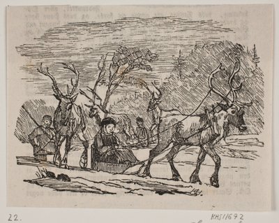 Paseo en trineo con renos de H. C. Henneberg