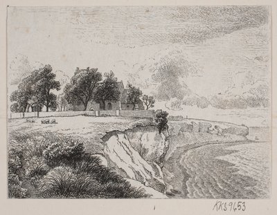 Acantilado de Stevns con la iglesia de Højerup de H. C. Henneberg