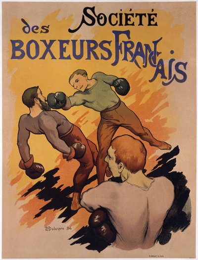 Póster publicitario de la Société des boxeurs français, 1894 de H. Delaspre