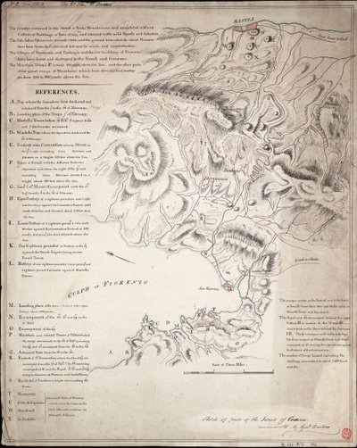 Croquis de una parte de la isla de Córcega de H. Dundas